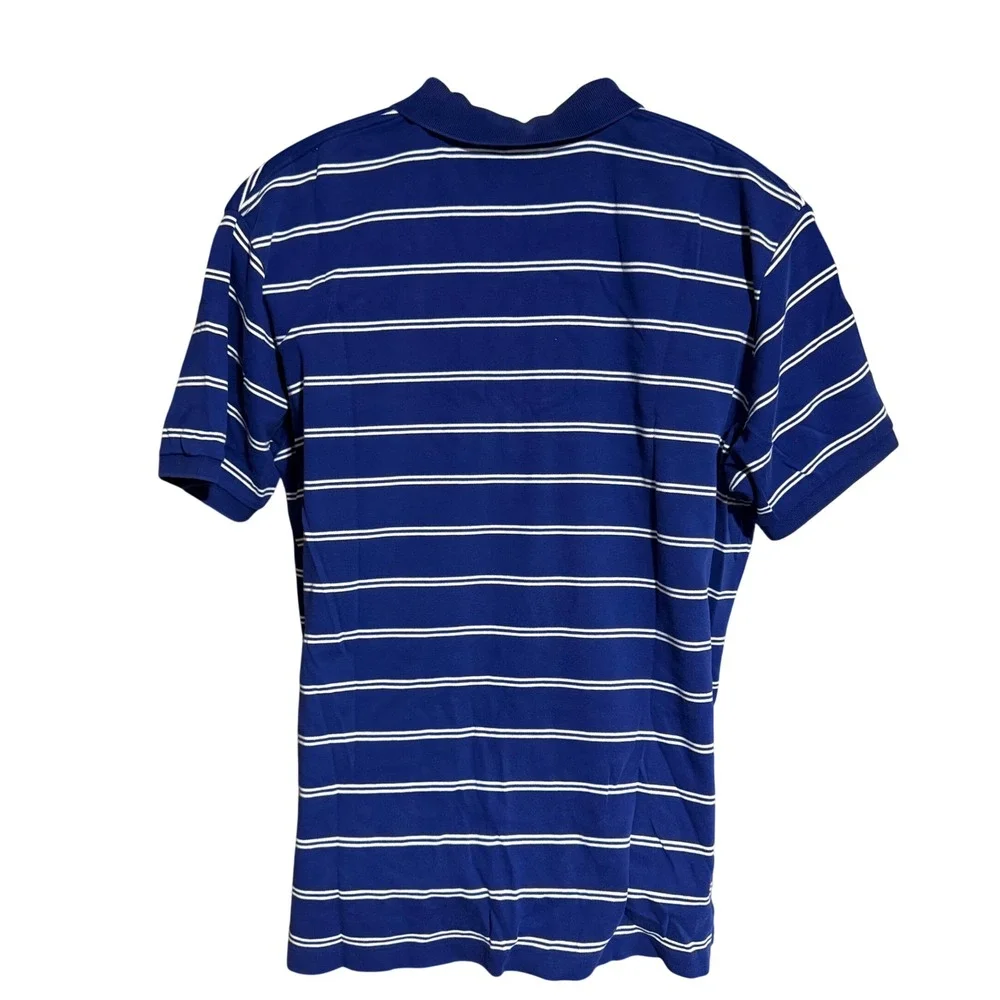 Polo Ralph Lauren Polo Shirt Mens XL Blue White Striped Short Sleeve Logo Vtg